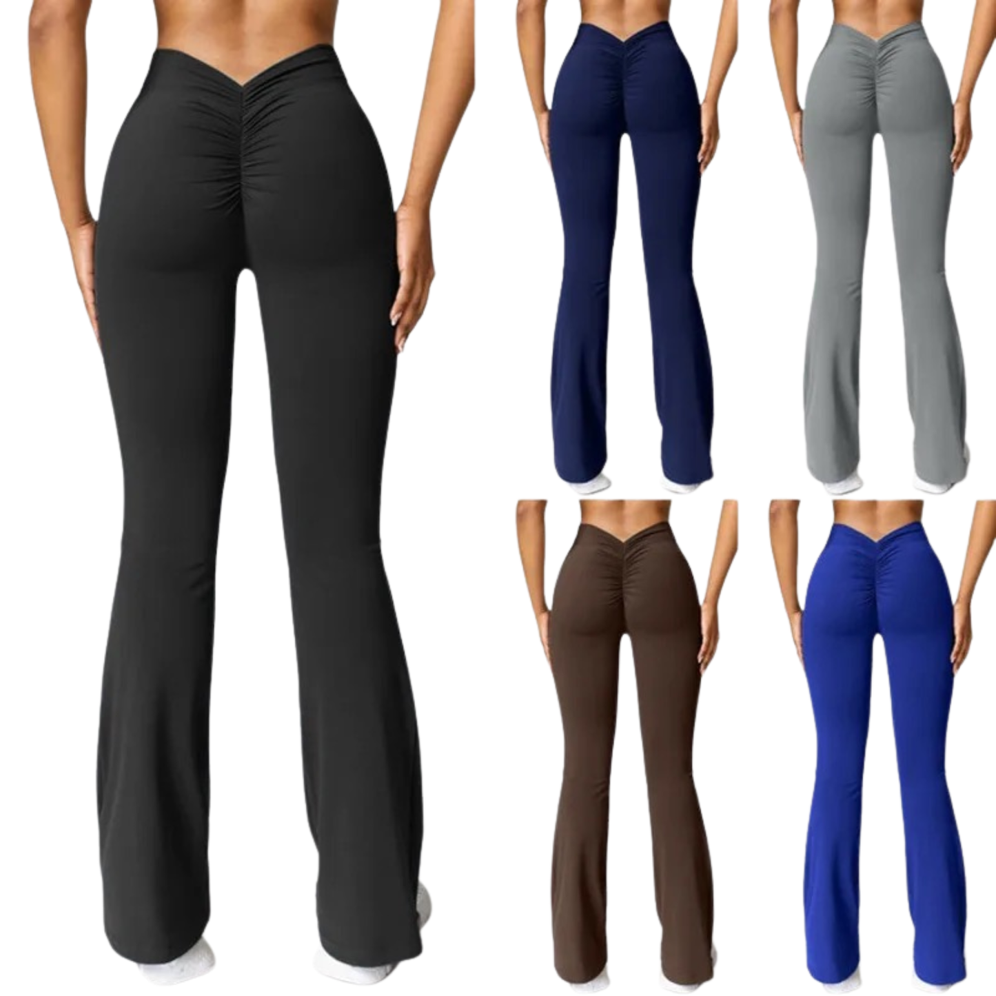 Legging Flare Cintura Alta em Poliéster e Elastano