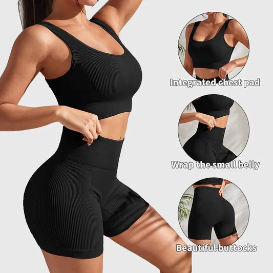Conjunto-shorts-e-top-feminino-para treino-sem-costura-detalhes-fitness-intentus
